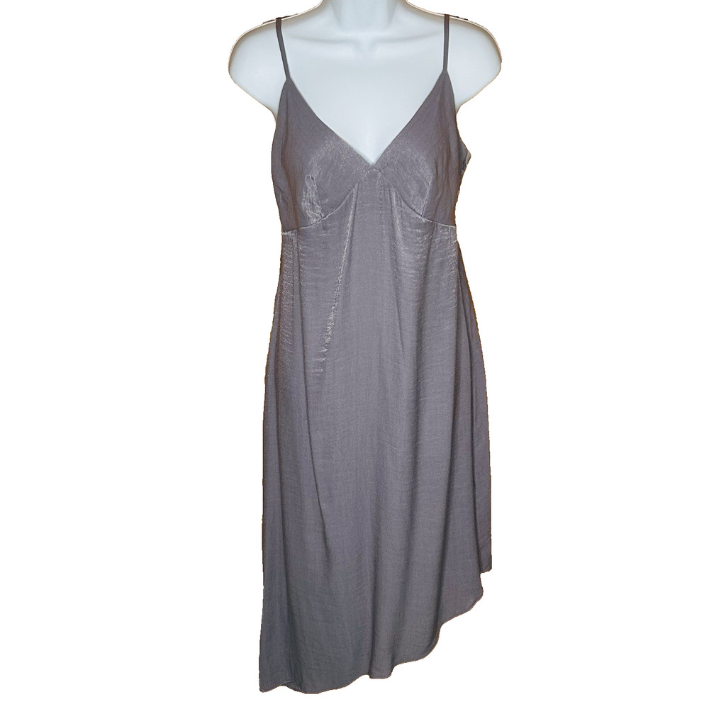 Anthropologie Whimysgoth Slip Dress 2 Purple Midi Strappy Asymmetrical